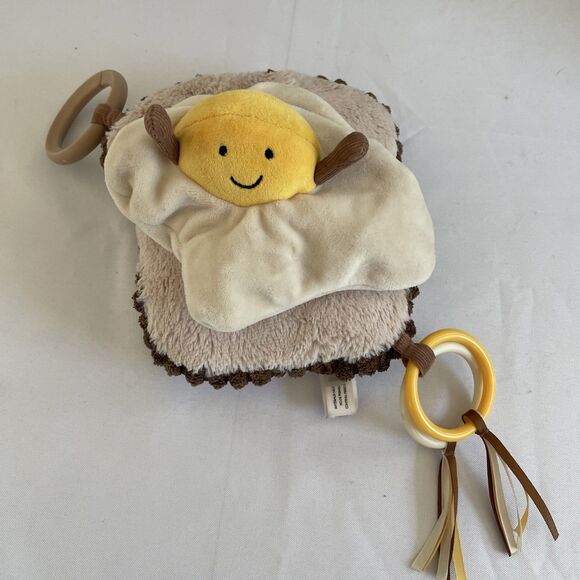 Jellycat Amuseable Egg On Toast Activity Toy - Crinkle Stroller Car seat Baby - Picture 1 of 6